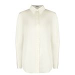 Шелковая блуза с вышивкой на манжетах MAX&MOI, белая